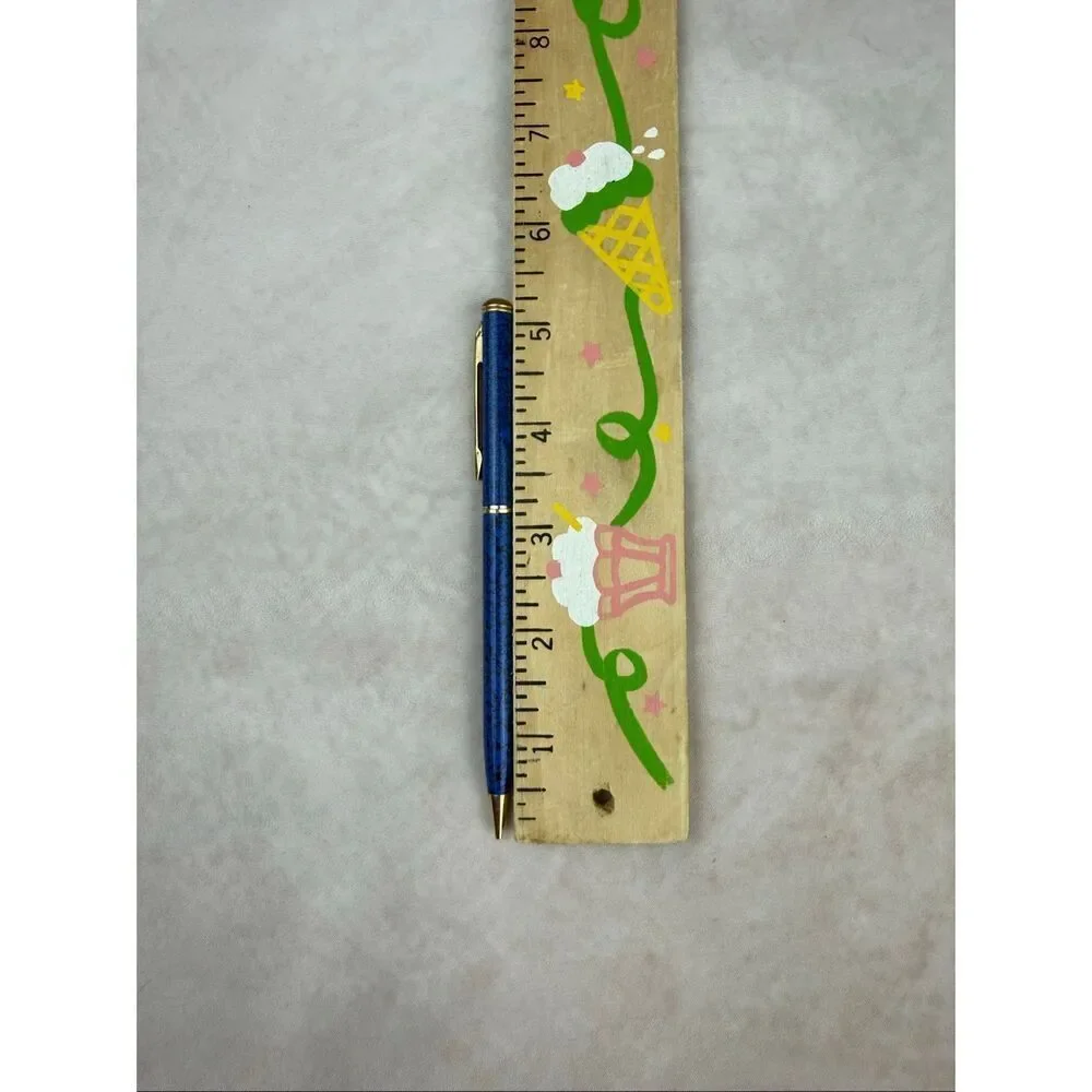 Vintage Metal Mechanical Pencil Blue and Gold Writes